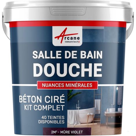 BETON CIRÉ: Kit BETONBESCHICHTUNG | KUNSTHARZ-BETON  Badezimmer begehbare Dusche - Wasserdichte Beschichtung - Feigen - 2 m²-Kit (2 Schichten)