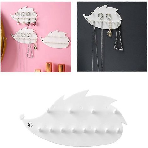 Porte-collier et boucles d'oreilles sans perçage, fixation murale adhésive (1/4)