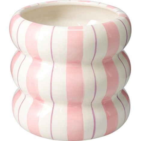 Cache-pot en céramique à rayures LINJE, 14 cm (1/3)