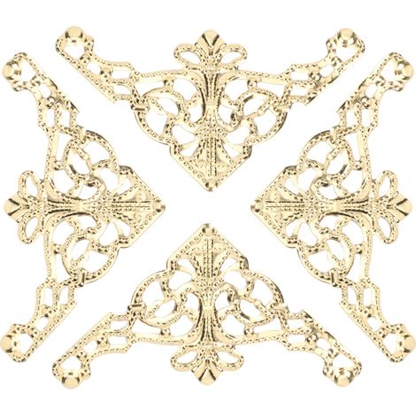 100 pièces de décorations d'angle de bureau en fer style vintage (jaune) (1/5)