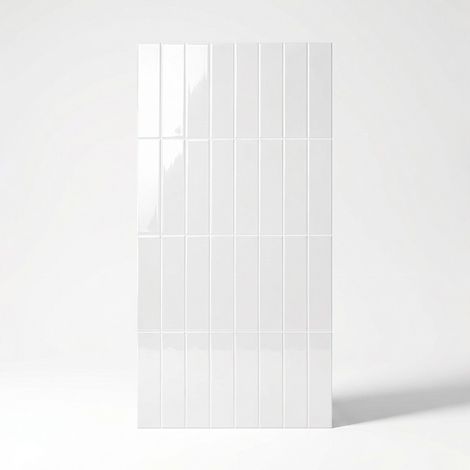 Carrelage Mur Ceramic Connection White Brillante 7,5x30 cm