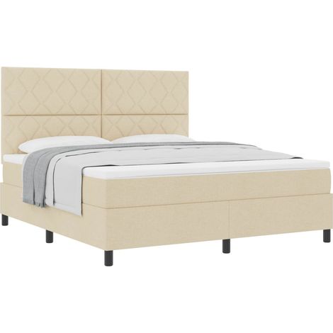 Maison Exclusive - Letto a molle con testiera Crema 180 x 200 cm Tessuto (1/5)