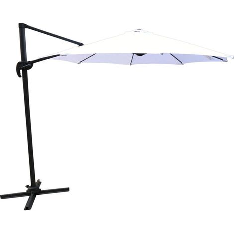 Parasol Déporté Rotatif "Leeds" 300cm Blanc (1/5)