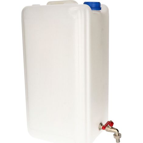 KOTARBAU® Jerrican Eau - Bidon Eau avec Robinet - Plastique - 30 L - Blanc - Réservoir D'Eau - Bidon Eau Potable Avec Robinet - pour Camping Chantier