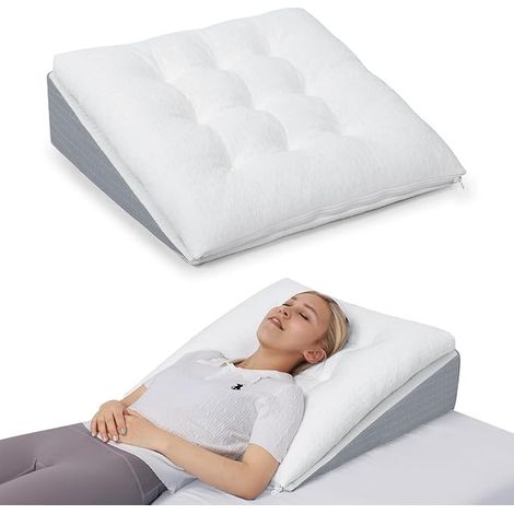 Coussin triangulaire pour lit et canapé, surmatelas en mousse à mémoire de forme individuellement ajustable, cale-matelas, grand coussin de lecture pour surélévation du sommeil, coussin dorsal (1/5)