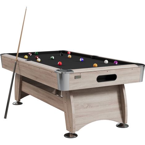 NORTH Gardone Table de billard Bois/Noir 7FT + Tennis de Table (1/5)