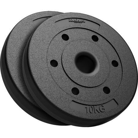 Set di pesi olimpici bituminosi 2x10kg, foro da 51mm per bilancieri Rebel (1/5)
