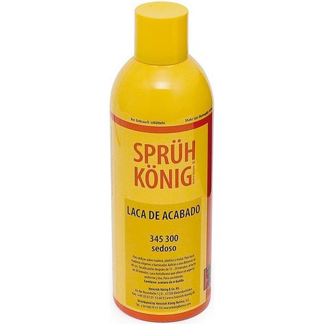 KONIG spray laca acabado satinado 400ml. , LACAS DE FIJACIÓN AntisiliconasLaca de fijación 400ml. GLOSS SATINADO 345Para utilizar sobre barnices, décor y
