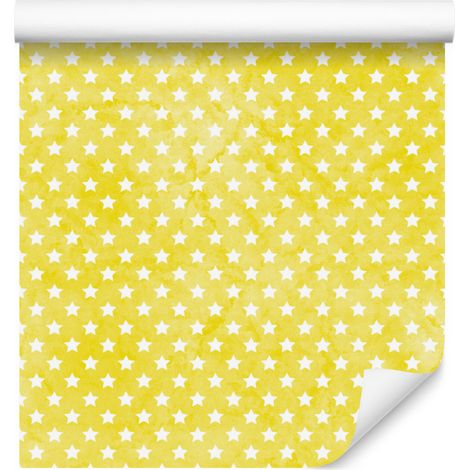 Sternen-Tapete in Gelb für Wohn- und Schlafzimmer, 50 x 1000 cm (1/5)