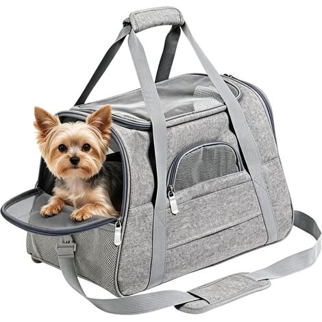 Sac De Transport Chat Sac de Portage en bandoulière Porte-Chat Avec Poignées Parfait Pour Voyages, Les Vacances, Sorties, Promenades, Le Camping, Pique-Niques Et Courses (1/5)