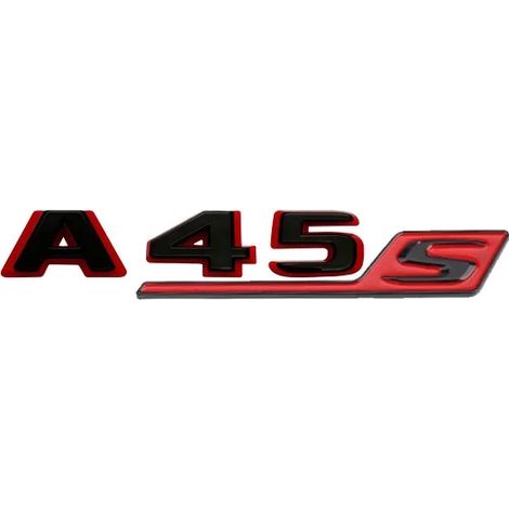 (A45S Noir Rouge, Style 36) - Nouveau style 2024 : Emblème bicolore A35 A45 A45S Turbo 4matic, compatible avec les modèles W177 et W176 (aile, coffre, arrière). Autocollant logo autocollant. (1/5)
