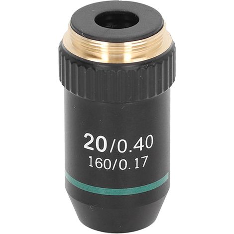 Objectif Achromatique 20X en Laiton Chromé pour Microscopes, Diamètre 20.2mm