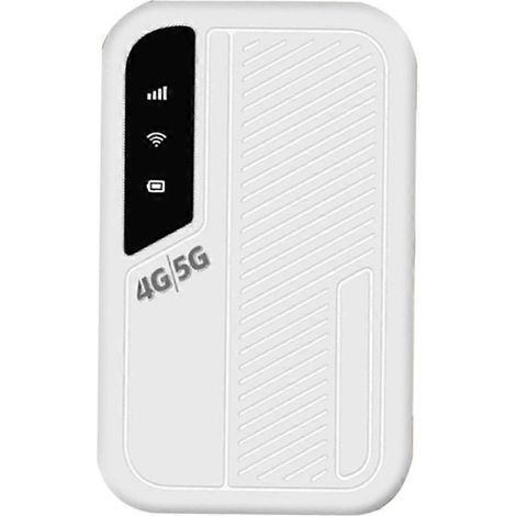 4G/5G Mobiler WLAN-Hotspot für unterwegs, SIM-Kartensteckplatz, stabile 300-Mbit/s-Verbindung, kompatibel mit bis zu 10 Geräten, Eurasisch Weiß (1/5)