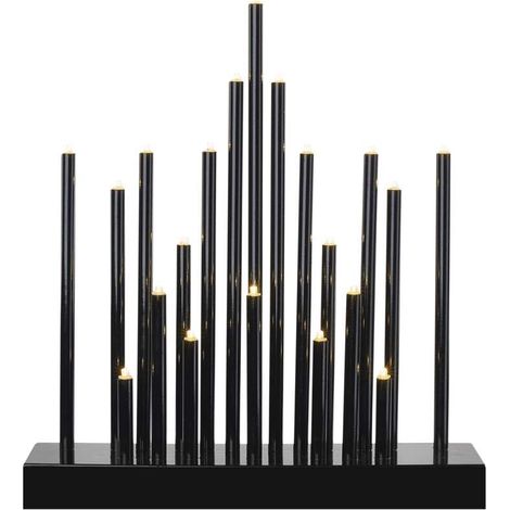 EMOS LED-Kerzenständer mit 20 Kerzen in Stern-Effekt, Schwarz, Batteriebetrieben 3x AA, Innenbereich IP20, 6h Timer, DCAW04 (1/5)