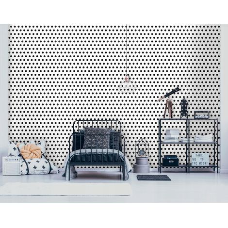 Wallarena Vliestapete Weiß mit Punkten, für Wohnzimmer und Schlafzimmer, 10 m x 50 cm – inkl. Kleister & Anleitung (1/4)