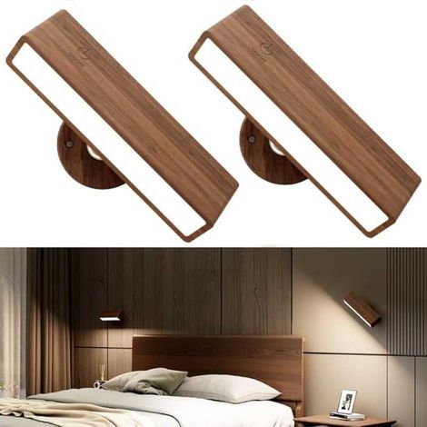 Rechargeable Wall Lamp LED Bedside Reading Lumière Portable Touch Dimmable Nuit Lumière Magnetic Cabinet Lamp avec Réglable Brightness (1/5)