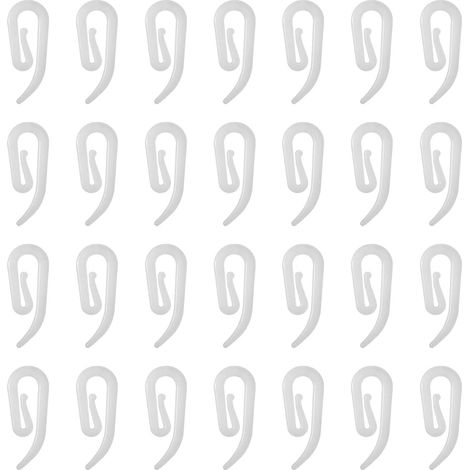 Lot 100 crochets rideaux plastique blanc - Rail fenêtre porte douche (1/5)
