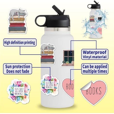 Lot De 100 Autocollants Autocollant Stickers Sticker Scrapbooking Aesthetic Ordinateur Portable Kindle Téléphone La Tasse Le Coffr (1/4)
