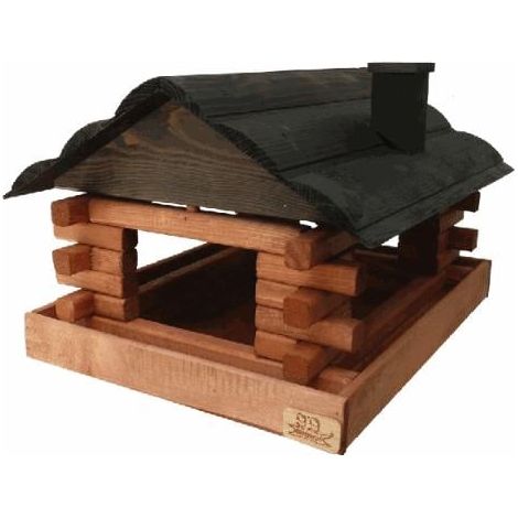 Vogelhaus Sweden Style Kiefernholz 40 x 31 x 28 cm schwarz-braun Wildvogelfütterung