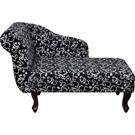 Chaise longue, Fauteuil Relax, pour Jardin Balcon Camping, Noir et blanc Tissu OIB9357E (1/5)