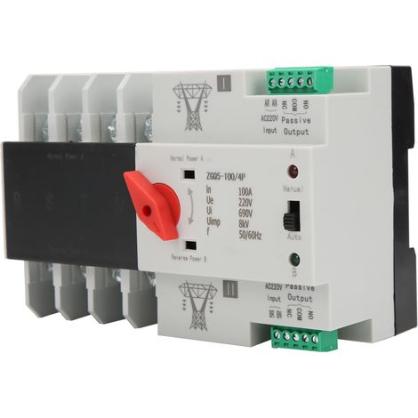 Interrupteur Automatique de Transfert de Pouvoir Double Alimentation Disjoncteur Inverseur ZGQ5-100/4P 220V (1/5)