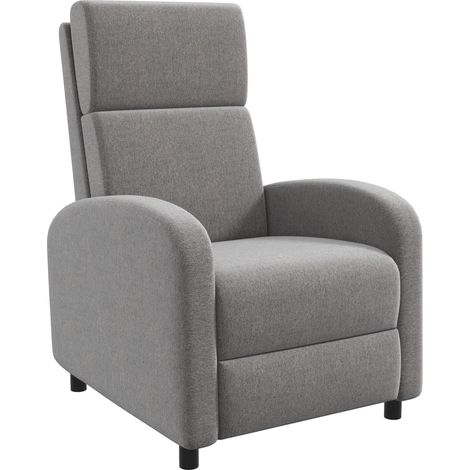 Sillón reclinable con reposapiés gris de lino, 120 kg, para salón (1/5)