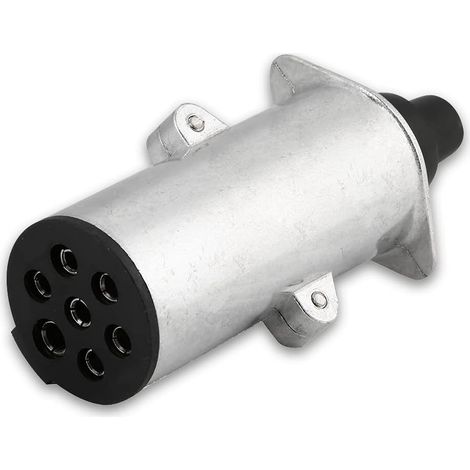 7-polige Anhängersteckdose, N-Typ 7 runde Stift-Anhänger-Verkabelungssteckdose, Aluminium-Anhängeradapter für Wohnwagen-Anhänger (europäischer Stil)