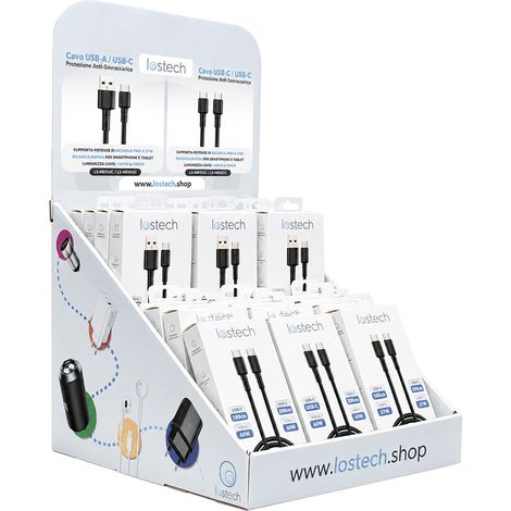 'ESPOSITORE DA BANCO PER CAVI USB ''LS-ESC02B'' 32 pz - completo' 32 pz - completo