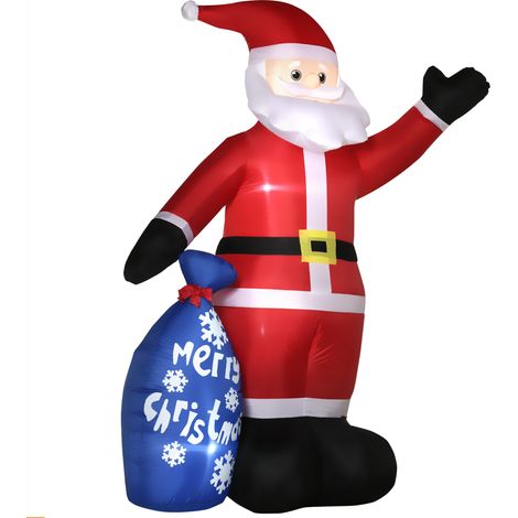 Aufblasbarer Weihnachtsmann mit weißen LED-Lichtern und Pumpe, 146 x 77 x 238 cm (1/5)