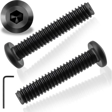 25 vis à tête plate m5x30mm, acier inoxydable a2 noir, filetage complet, avec clé hexagonale, pour meubles et machines (1/5)