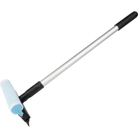 Lave-vitres pour fenêtres et miroirs + raclette télescopique en aluminium 59/100 cm amio-03855 (1/5)