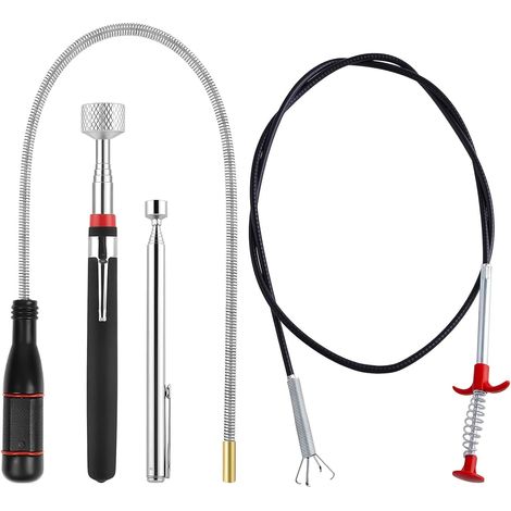4-teiliges Teleskop-Magnetwerkzeug-Set, Teleskop-Magnet-Aufnahmewerkzeug, Magnet-Bergungswerkzeug zum Aufnehmen von Kleinteilen und Metallgegenständen (1/5)