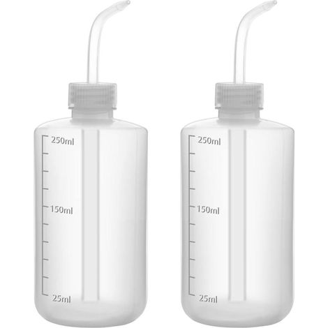 2er Pack chemische Waschflaschen enge Öffnung 250 ml, Labor Quetschflaschen für Fahrrad und Motorrad (1/5)
