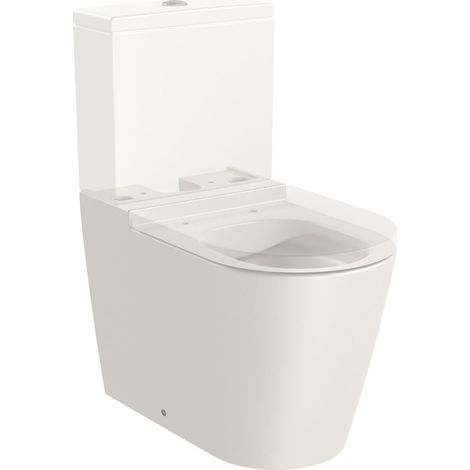 Taza Rimless adosada a pared con salida dual para inodoro de tanque bajo (ROUND) - ROCA Color: Beige