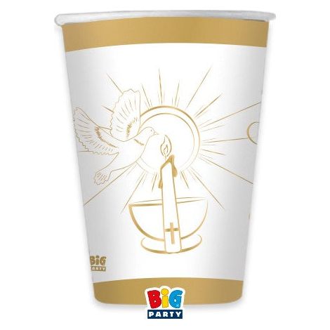 Big Party Bicchieri Cresima Gold Cc 250 8 Pz