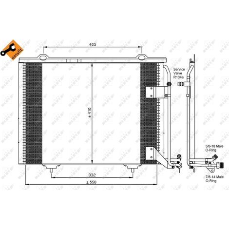 Condenseur, climatisation NRF 35463 CHRYSLER 2028300970 2028301370 5096844AA