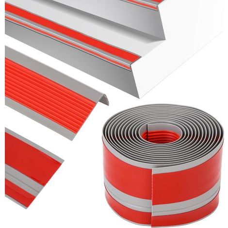 Nez de marche profilé d'escalier, PVC, adhésif et antidérapant, L gris foncé, 5x2.5cm , 300cm (1/5)