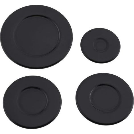 1 lot de capuchons de rechange pour cuisinière à gaz - Noir - Compatible avec les brûleurs à gaz (55/75/75/100 mm) (1/4)
