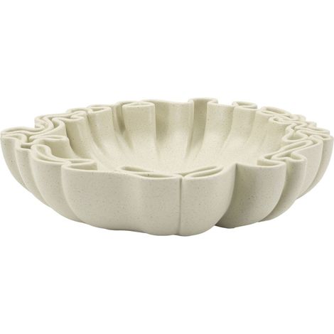 Vassoio decorativo Stons piccolo in poliresina color crema (1/5)
