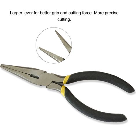 Pince à bec effilé de 160 mm avec poignées revêtues, dents en acier inoxydable, en stock, pince multifonctionnelle pour bricolage, pince à bec effilé de 6 pouces. (1/5)