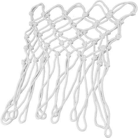 Wetterfestes, peitschenbeständiges Ersatz-Basketballnetz, kompatibel mit Standard-Körben für den Innen- und Außenbereich, aus weißem Polyester. (1/5)