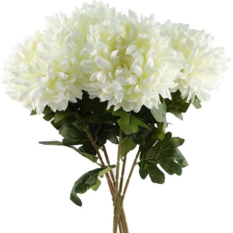 Pack of 6 x 75cm Extra Large Reflex Chrysanthemum - White (1/5)