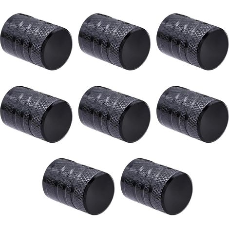 8 Pcs Dust Caps for Car Tyres, Tire Valve Stem Caps, Tyre Valve Cap, Aluminum Alloy Tire Valve Cap Replacement for Cars, Bike and Bicycle, Trucks, Motorcycles, Black (1/5)