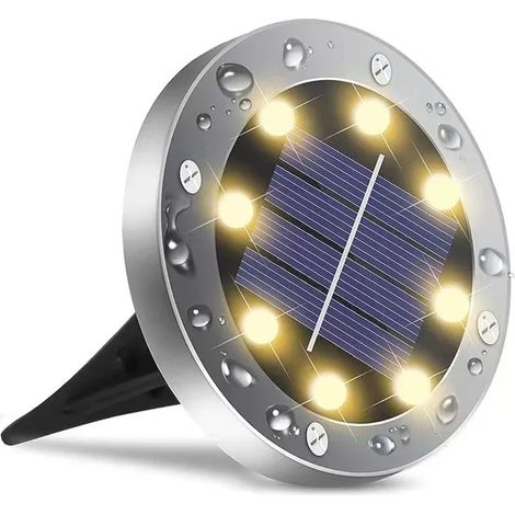 (dilei 1pc Lumière chaude) Lampe solaire LED extérieure IP68 au sol, pour allée, terrasse, jardin, cour, pelouse, décoration d'éclairage (1/5)
