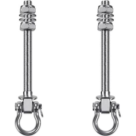 Lot de 2 supports de balançoire robustes en acier inoxydable 304 avec roulements pour poutres en bois, chaises de véranda et aires de jeux (1/5)