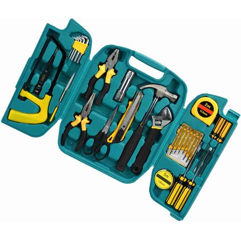 Coffret de 27 outils ménagers, lot promotionnel pour assurance auto, mallette de bricolage combinée (sans échantillon, simple procédure). (1/5)