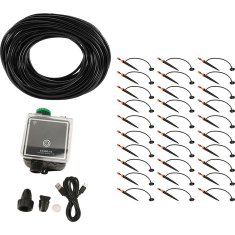 Kit d'arrosage intelligent WiFi USB 5V réglable goutte-à-goutte et pulvérisation avec programmateur pour balcon jardin maison 30 mètres (1/5)