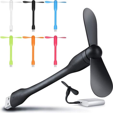 Mini ventilateur USB flexible portable, refroidisseur silencieux pour PC ordinateur portable, banque d'alimentation, pack de 6 pièces (1/5)
