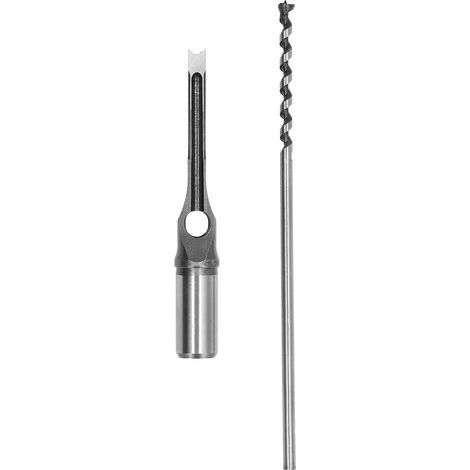 Mandrin carré de 8 mm pour mortaiseuse, foret en acier allié, burin à mortaiser réglable, outil électroportatif pour le bois (1/5)