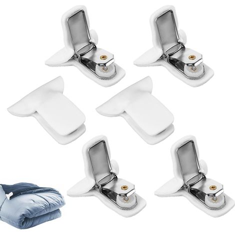 Attache Couette,6 PCS Clips de Fixation pour Housse de Couette Pinces à Couette Anti-Glissement Maintien Solide et Installation Rapide Accessoires Literie pour Empêcher la Couette de Bouger (1/5)